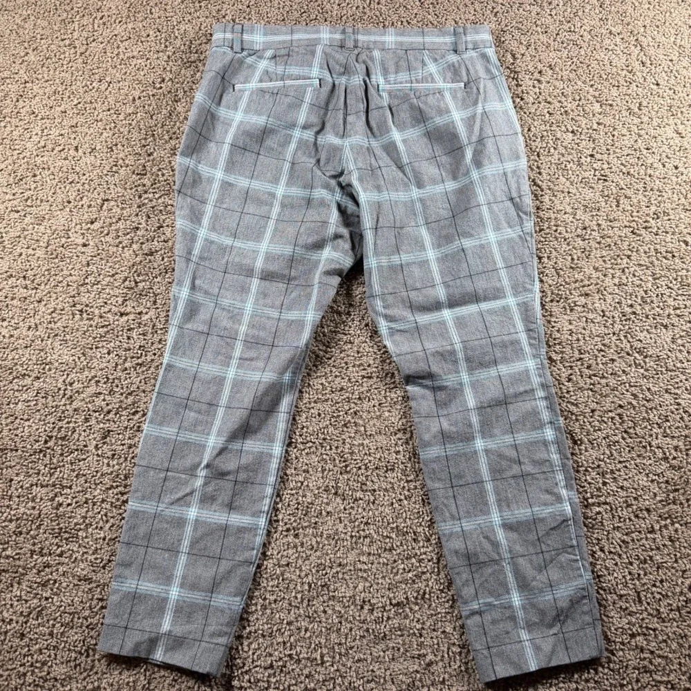 GAP Skinny Ankle Pants Women 12 Plaid Grey Blue Casual‎ Office preppy trousers
